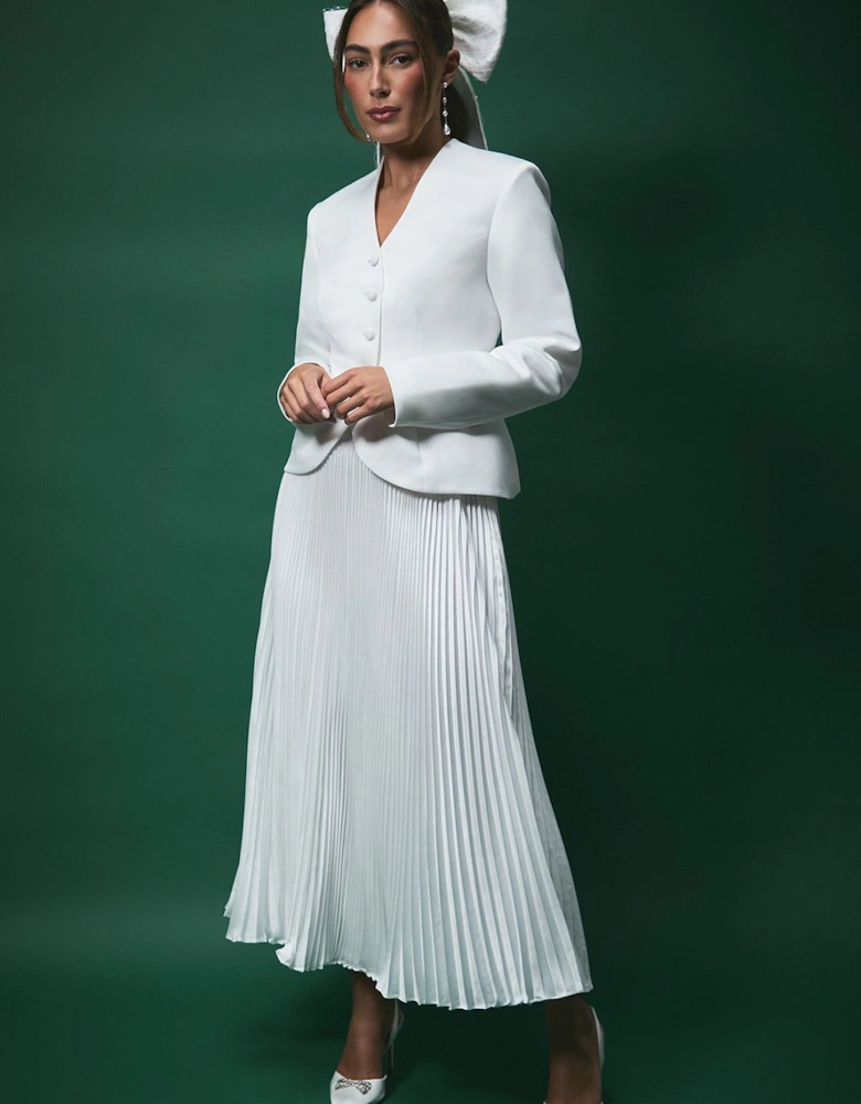 Lisa Tan Pleated Bridal Maxi Skirt
