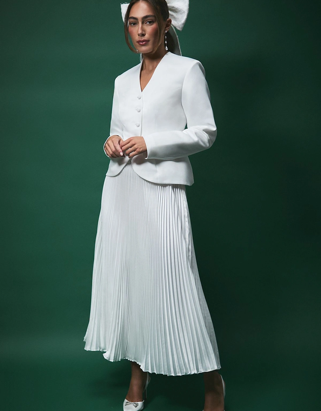 Lisa Tan Pleated Bridal Maxi Skirt, 2 of 1