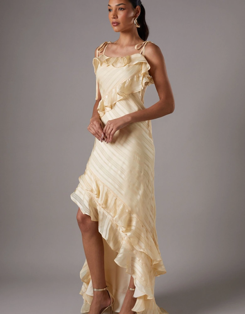 Ruffled Asymmetric Maxi Dress