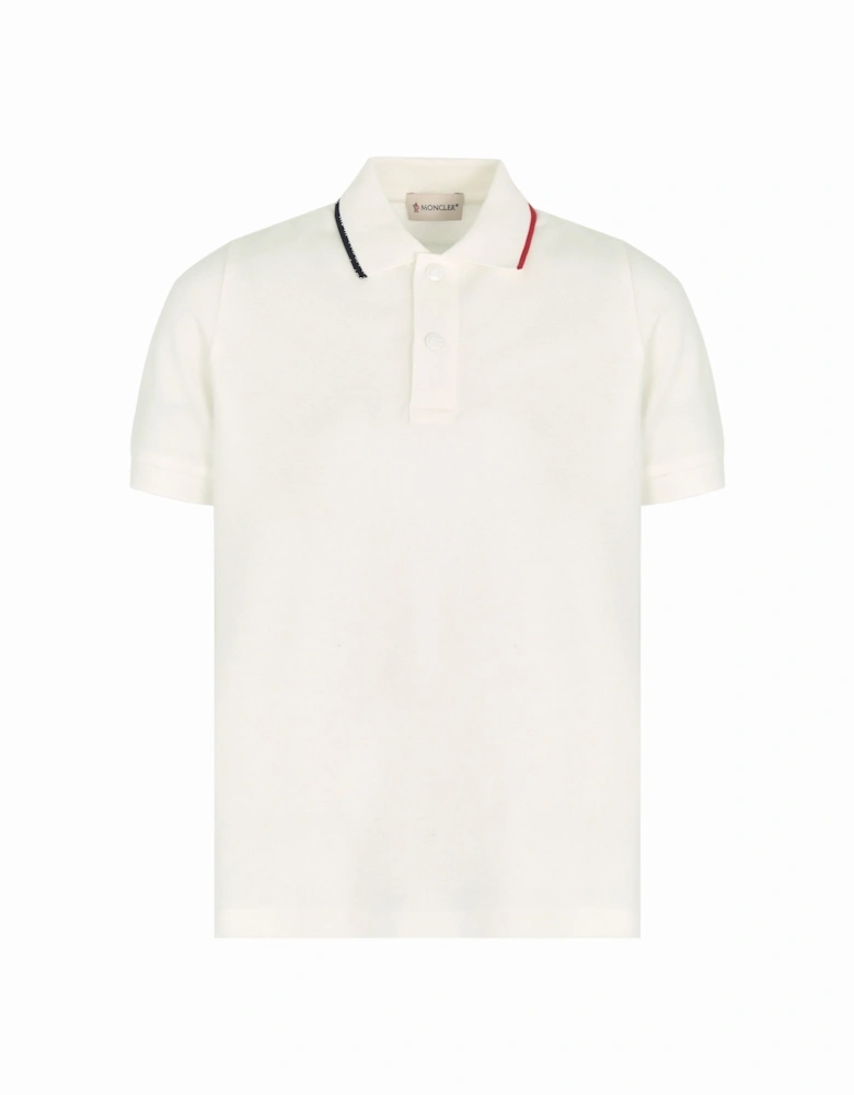 Kids Trim Collar Polo White