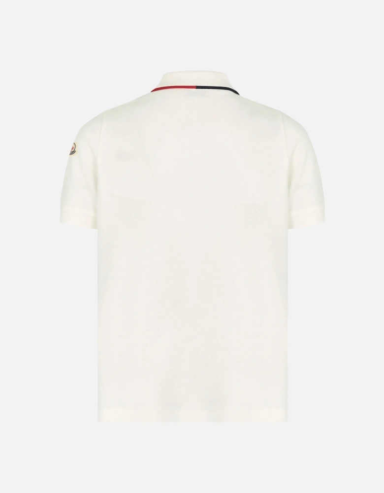 Kids Trim Collar Polo White