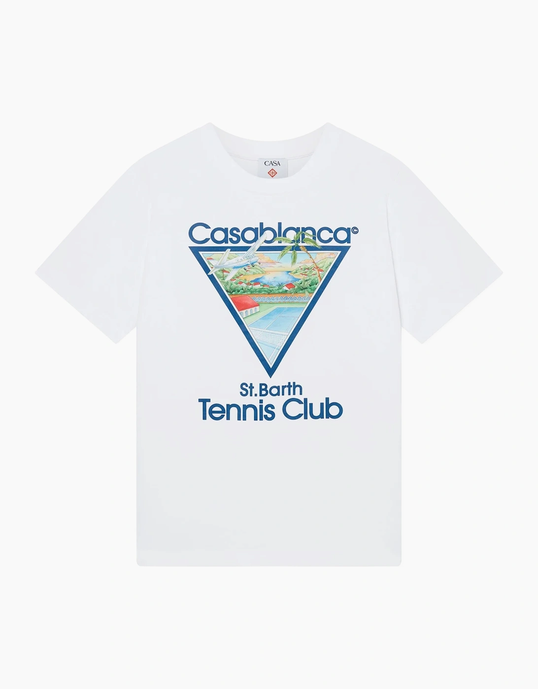 Casablanca Men's CASABLANCA Mens T Shirt Tennis Club Icon Crew Neck Summer Tee - White