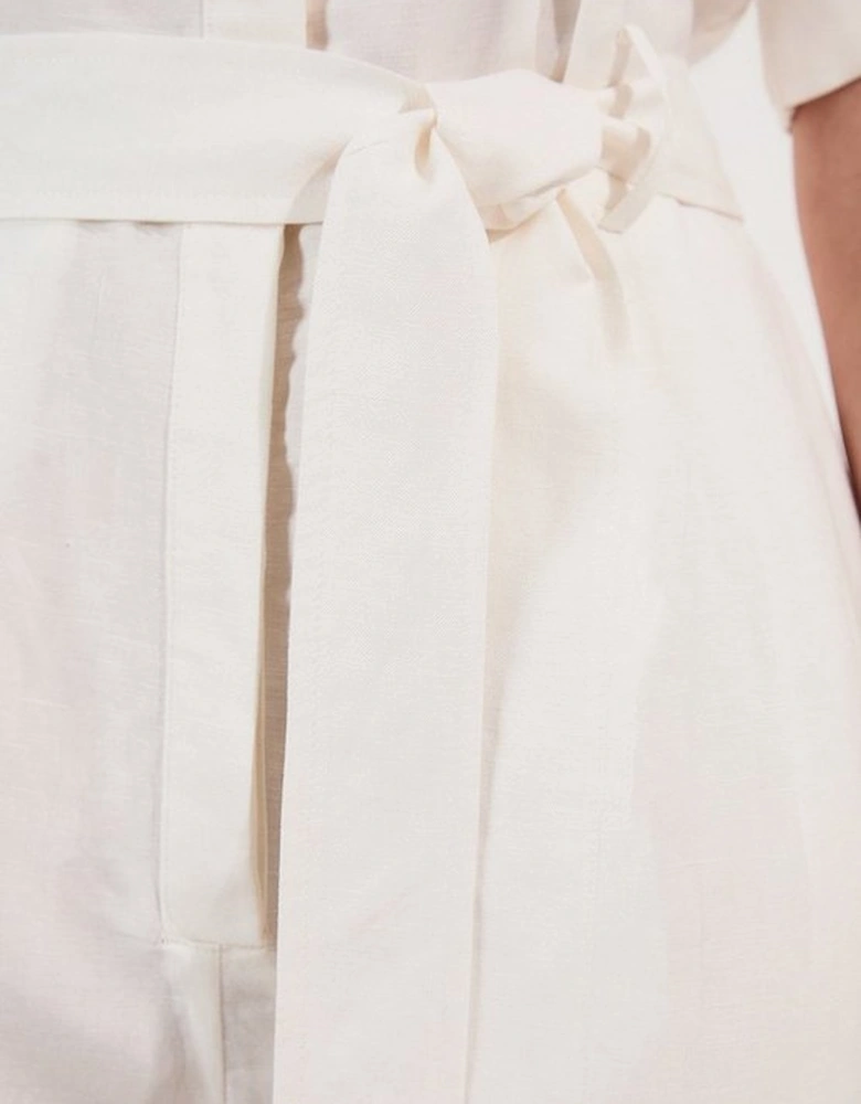 Viscose Linen Woven Belted Playsuit