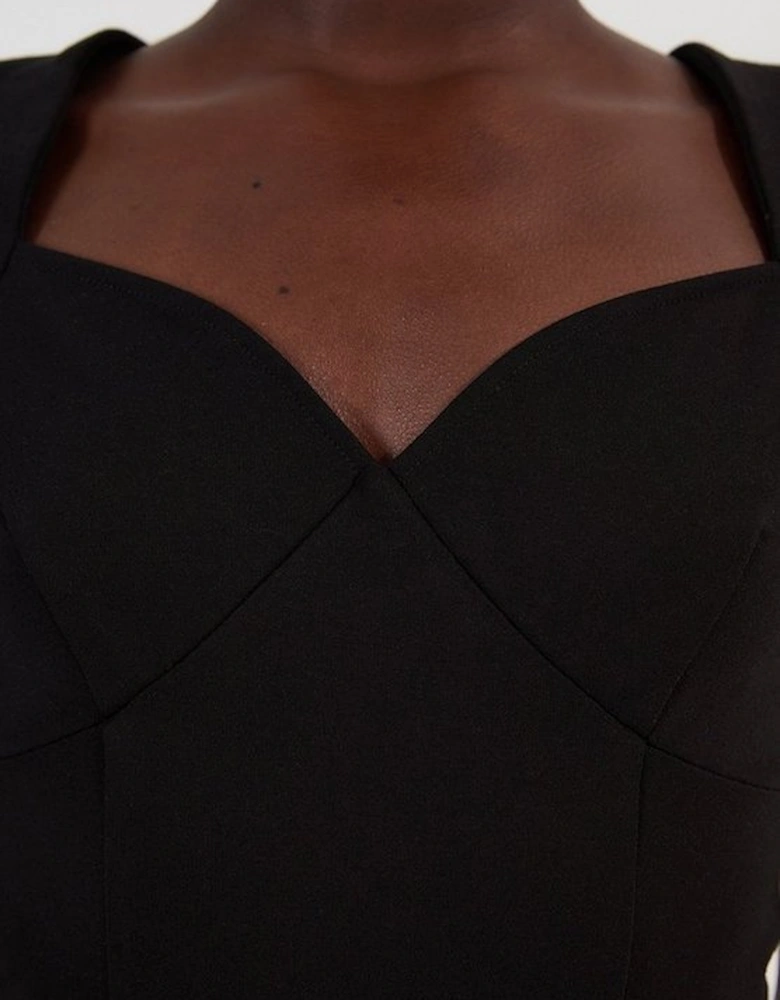 Ponte Short Sleeve Sweetheart Neckline Bodysuit