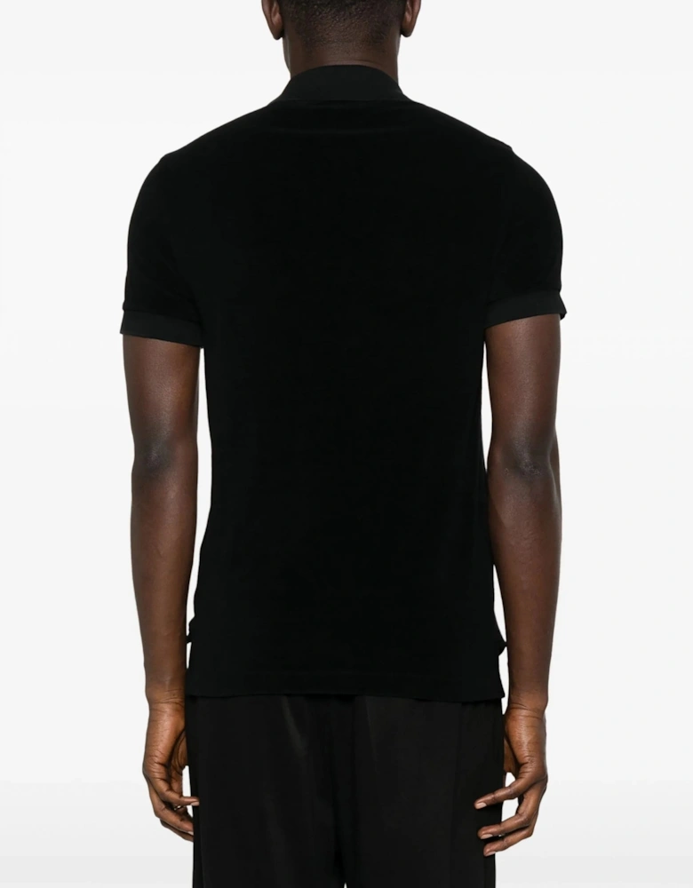 Towelling SS Polo Black