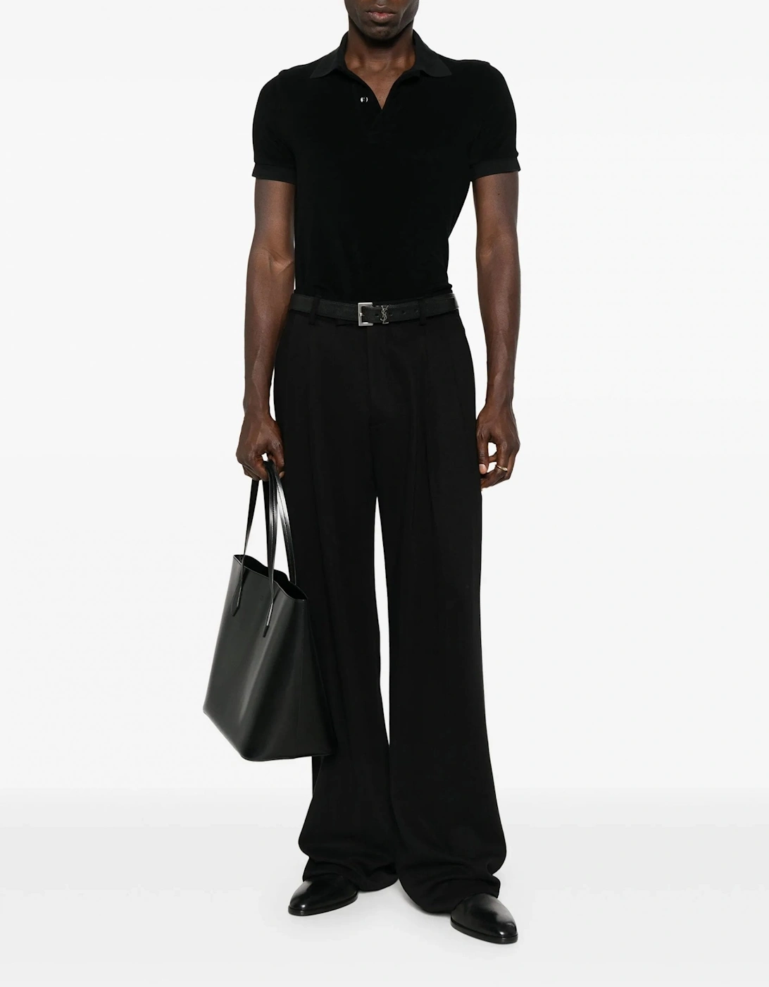 Towelling SS Polo Black