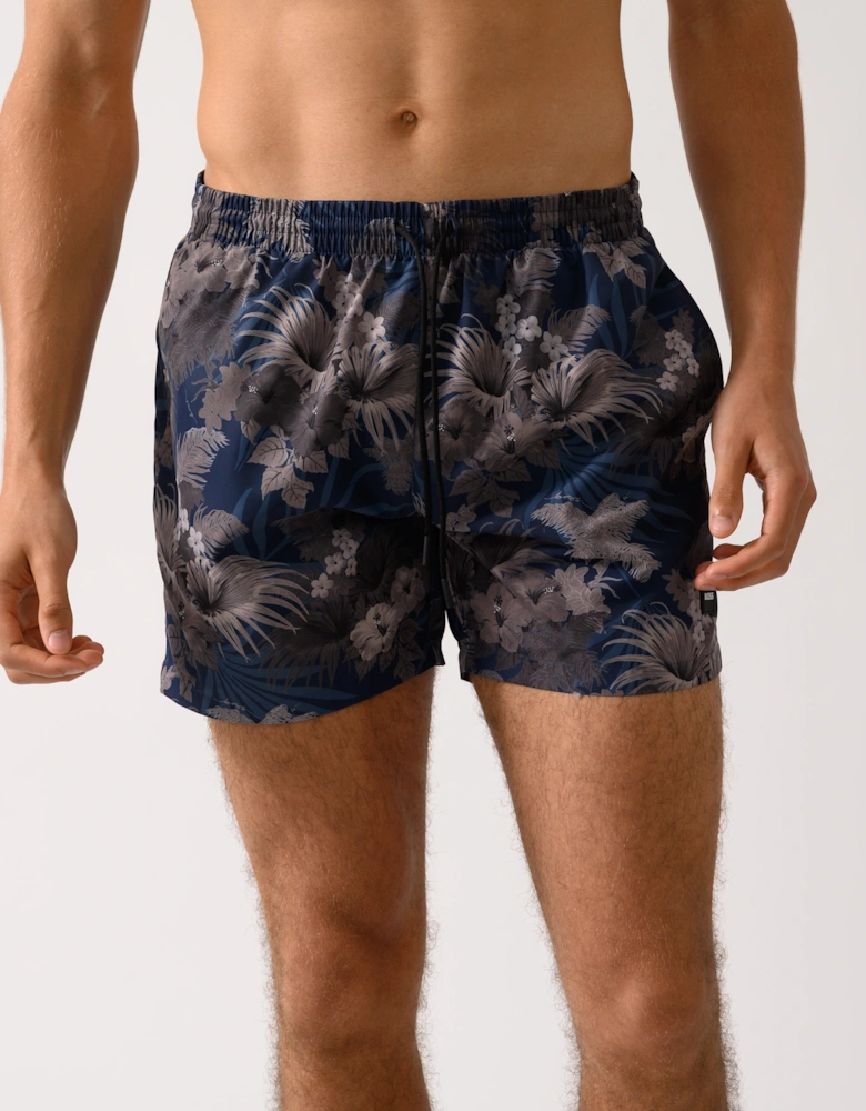 BOSS Orange Piranha Mens Tropical Print Quick-Drying Swim Shorts