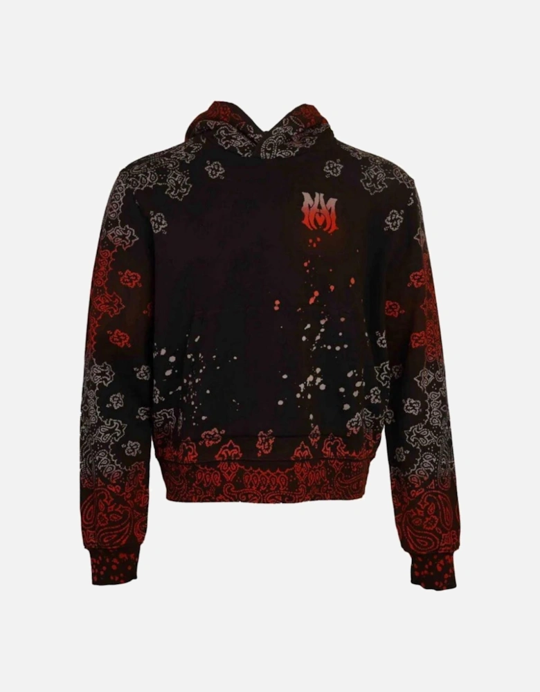 BANDANA BLEACH HOODIE RED / GREY
