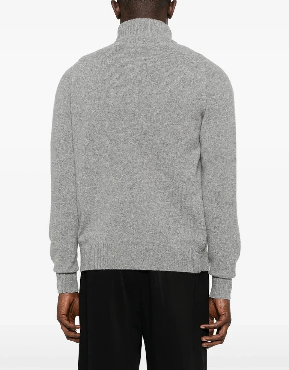 Cashmere Mix Quarter Zip Sweater Grey