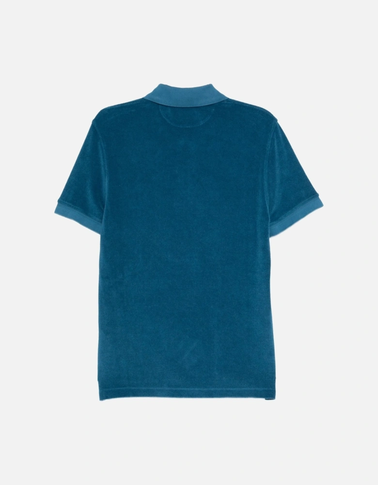 Towelling SS Polo Blue