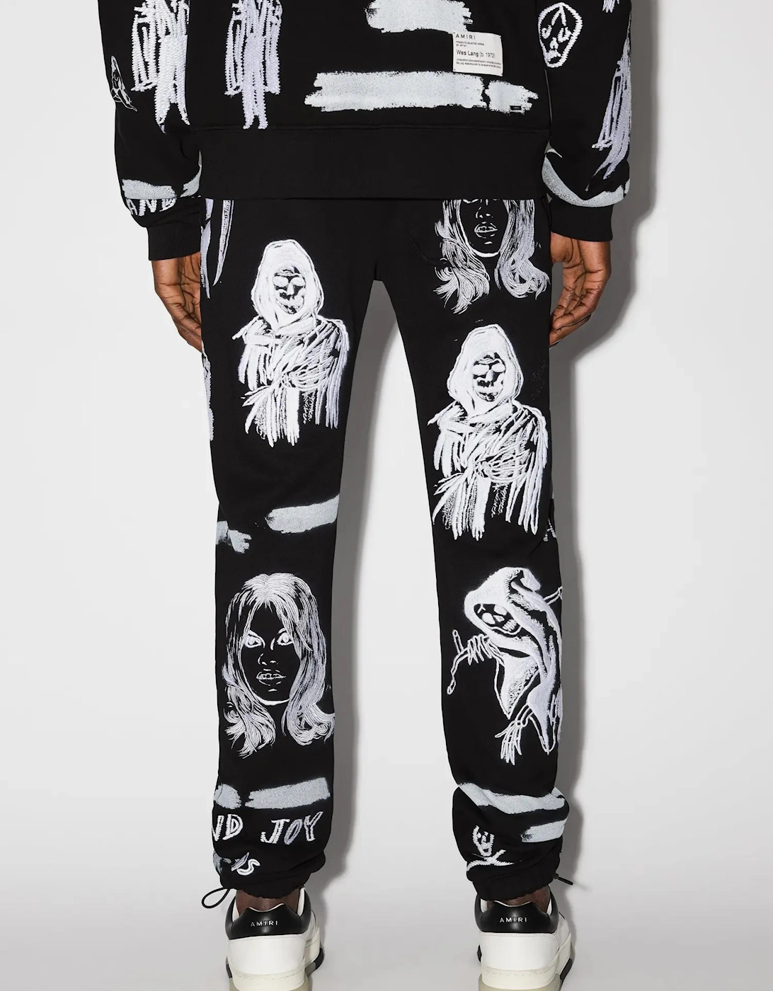 X WES LANG EMBROIDERED SWEATPANTS BLACK