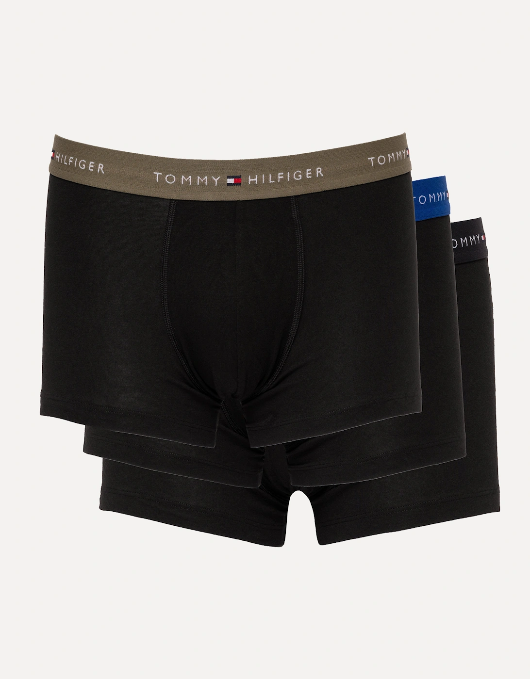3 Pack Mens Colour Waistband Trunks, 2 of 1