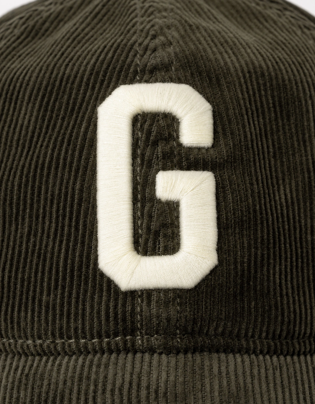 Mens G Logo Corduroy Cap - 303 Moss Green