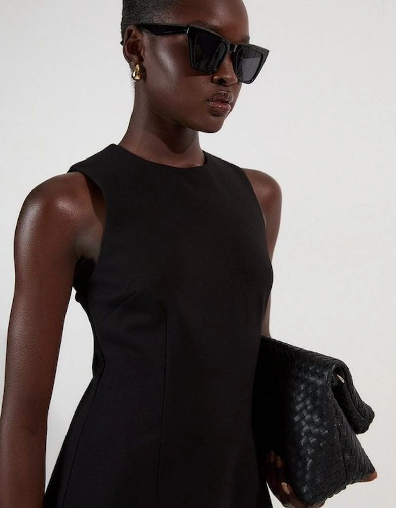 Ponte Crew Neck Maxi Dress
