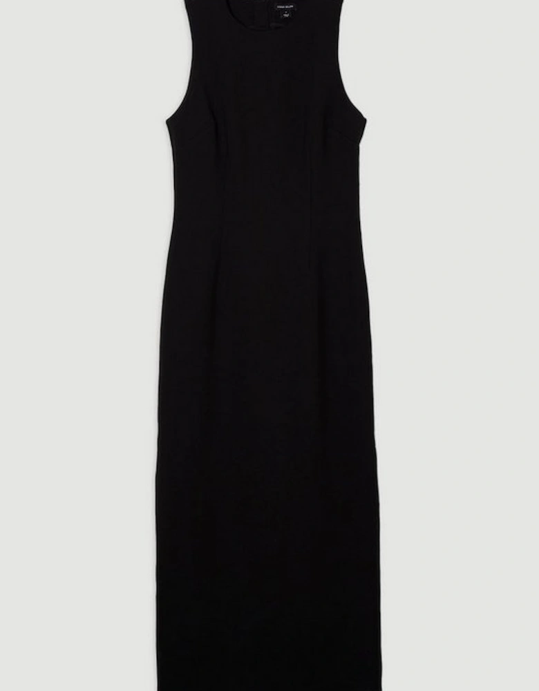 Ponte Crew Neck Maxi Dress