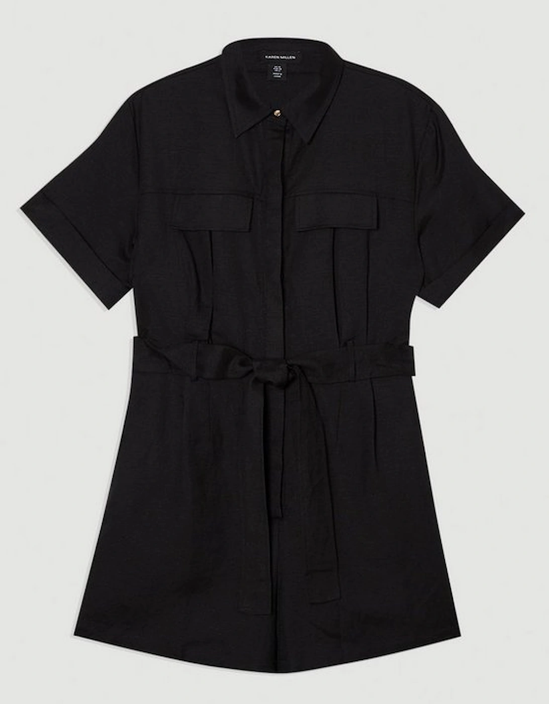 Viscose Linen Woven Belted Playsuit