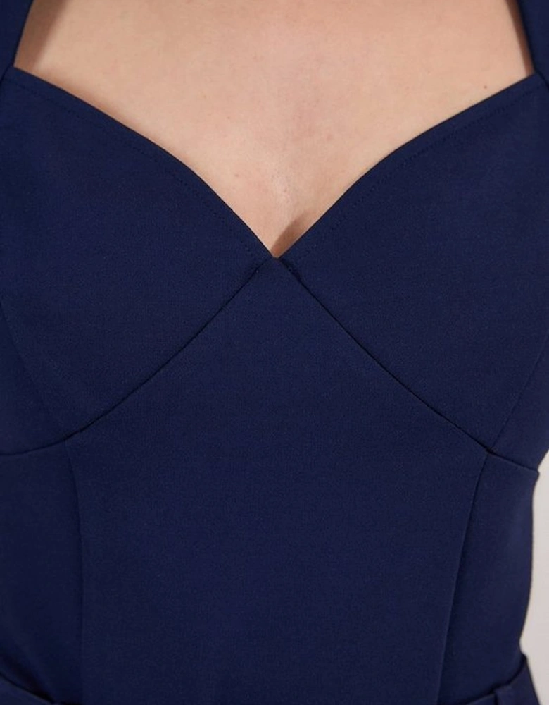 Ponte Short Sleeve Sweetheart Neckline Bodysuit
