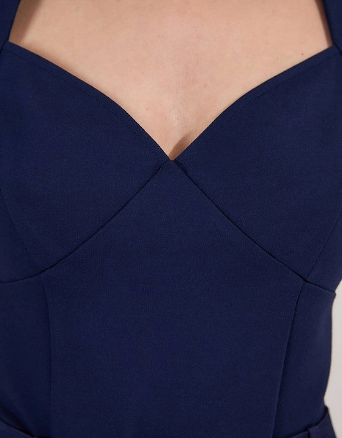 Ponte Short Sleeve Sweetheart Neckline Bodysuit