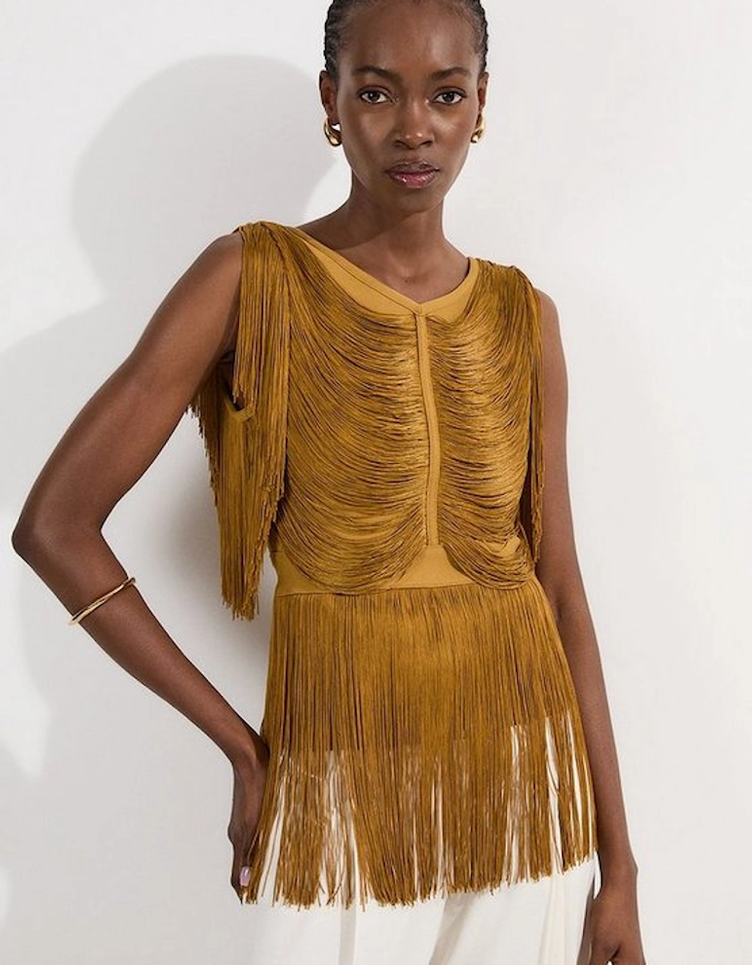 Draped Fringe Knitted Top, 2 of 1