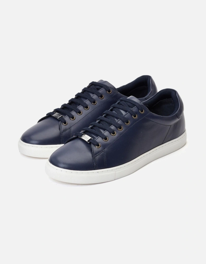 London Tucker Leather Men's Navy Trainers