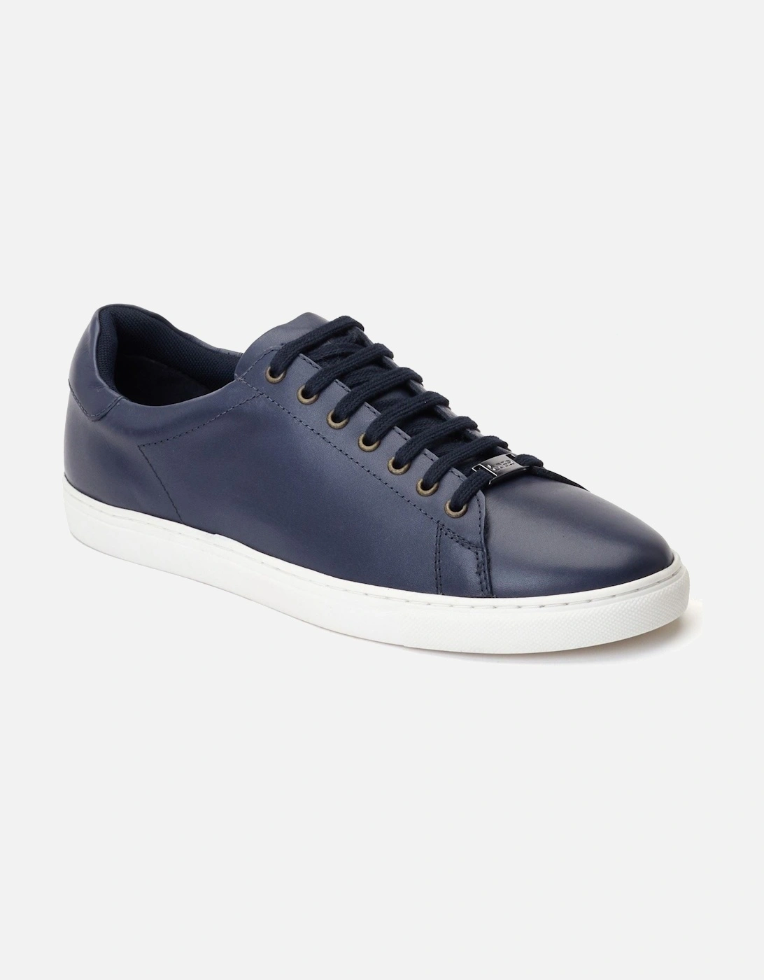 London Tucker Leather Men's Navy Trainers, 8 of 7