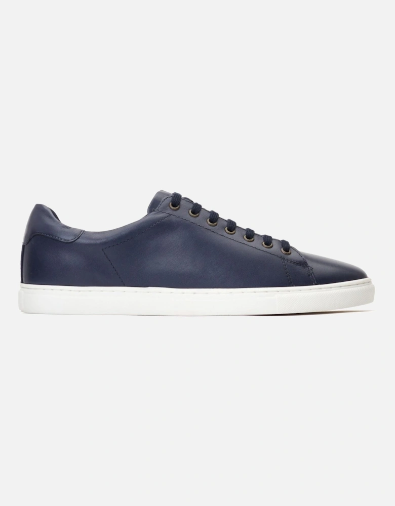 London Tucker Leather Men's Navy Trainers