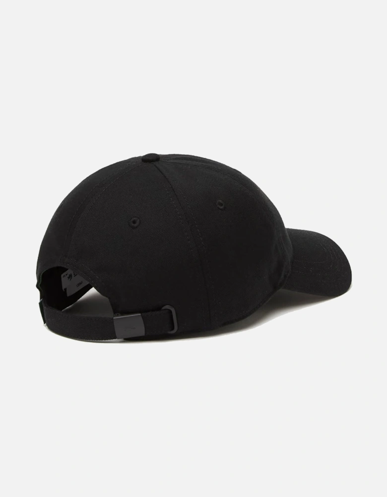 Cotton Large Crocodile Baseball Cap Black