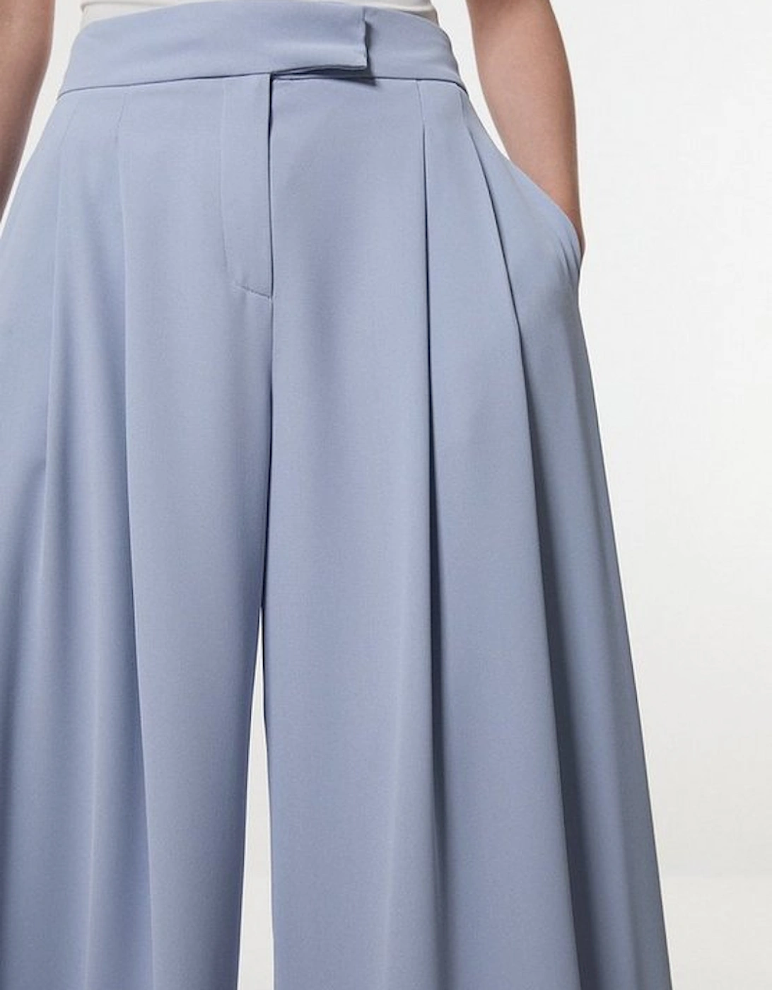 Soft Tailored Waist Wide Leg Trousers