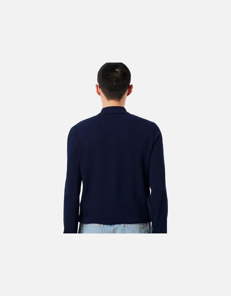 Classic Fit Long Sleeve Polo Shirt Navy