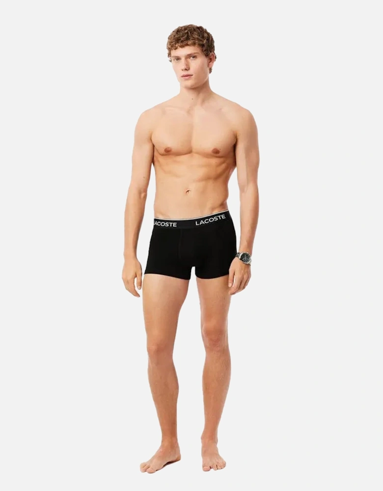 2 Pack Cotton Stretch Logo Trunks Black/Black