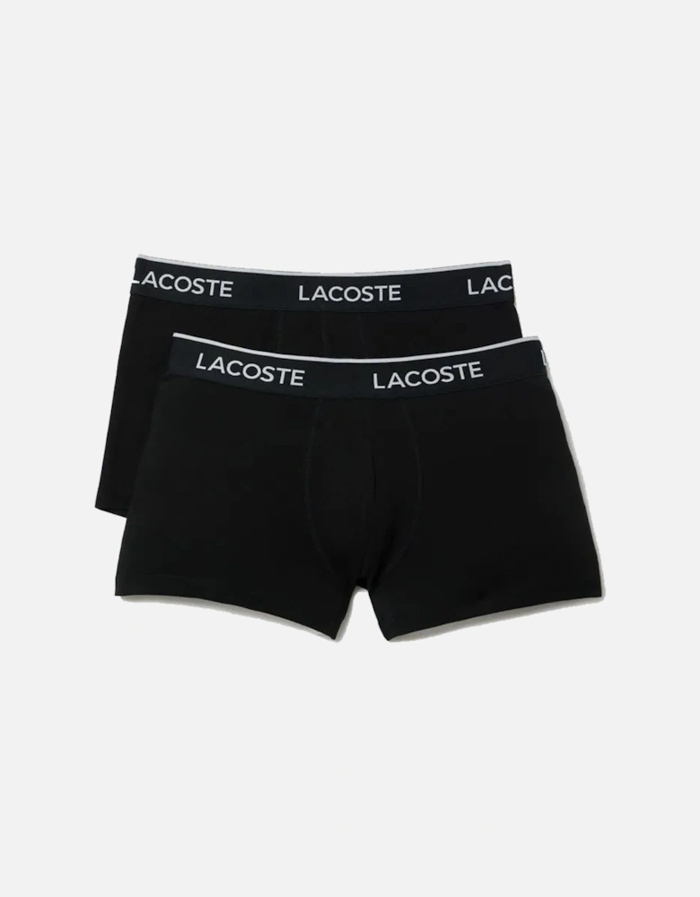 2 Pack Cotton Stretch Logo Trunks Black/Black