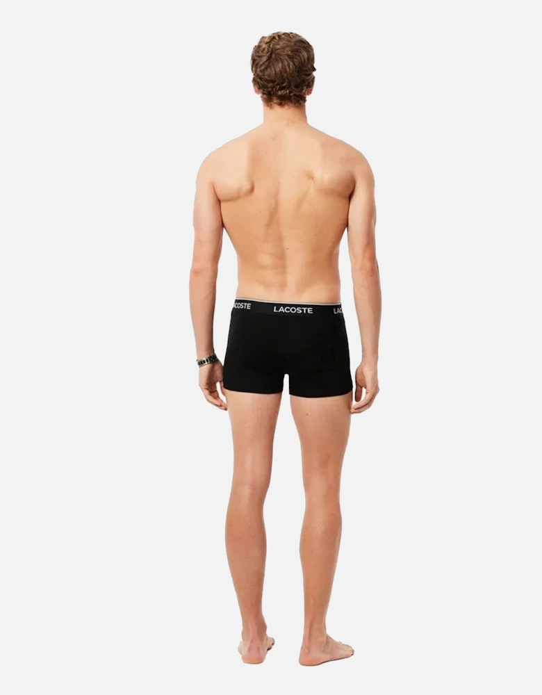 2 Pack Cotton Stretch Logo Trunks Black/Black
