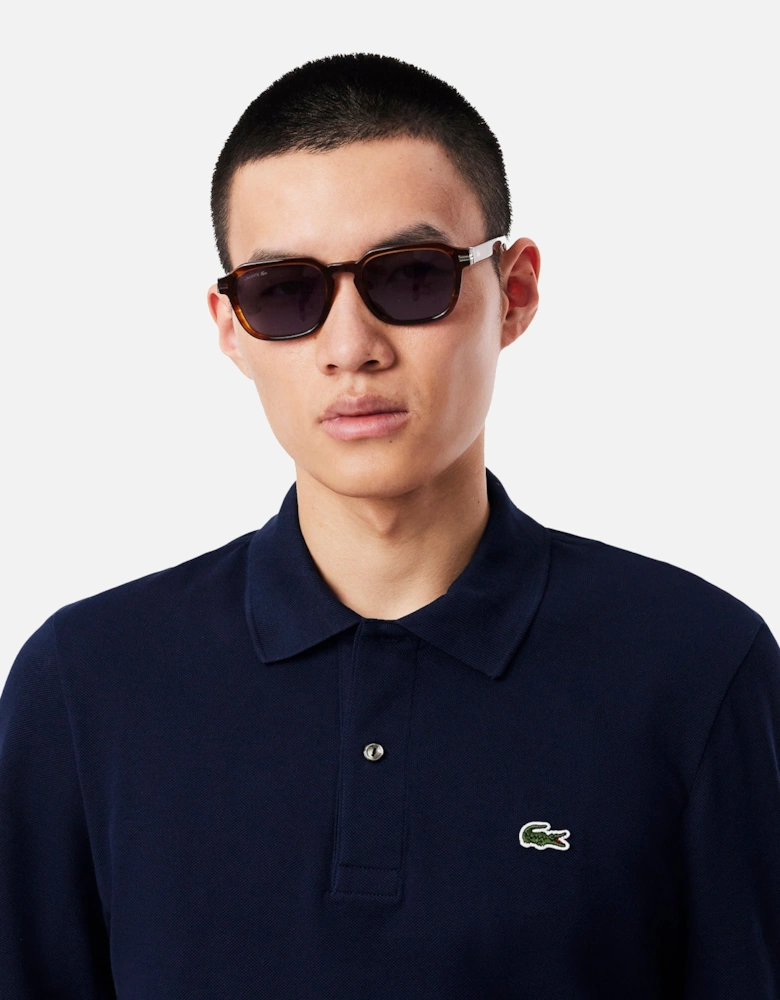 Classic Fit Long Sleeve Polo Shirt Navy