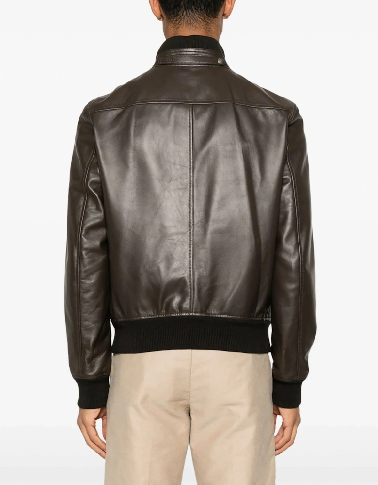 Nappa Funnel Jacket Brown
