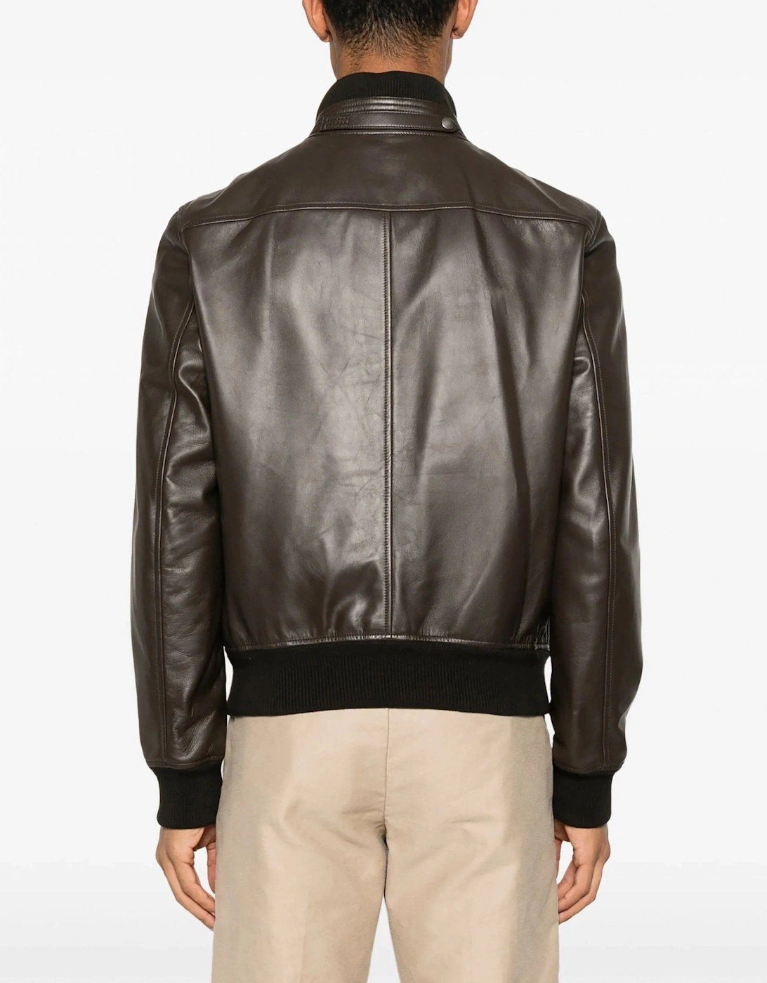 Nappa Funnel Jacket Brown