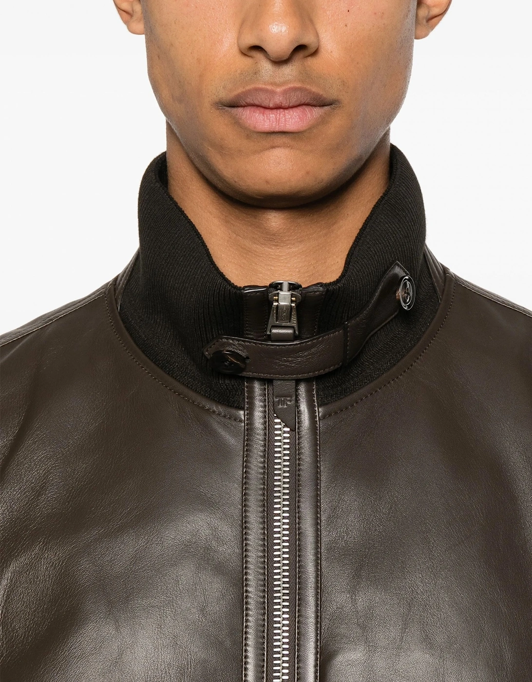 Nappa Funnel Jacket Brown