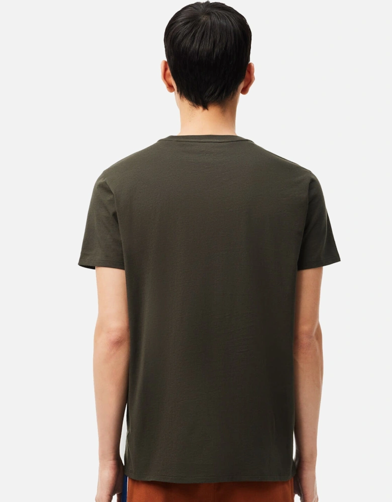 Cotton Pima Crew Neck T-Shirt Dark Khaki Green
