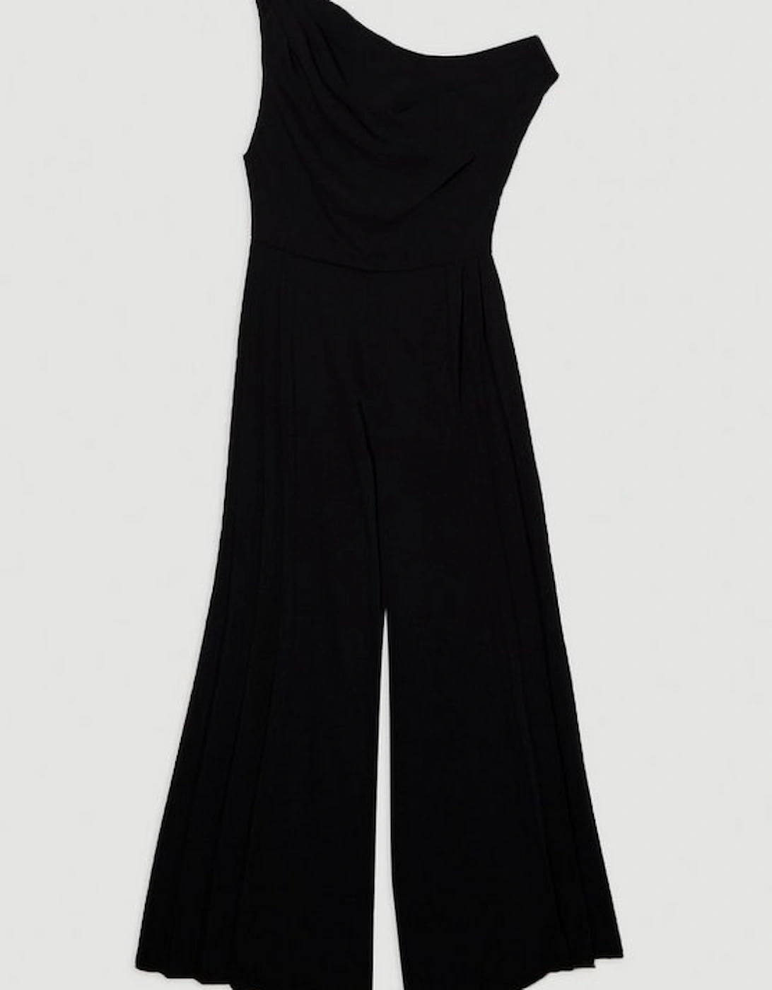 Soft Tailored Off Shoulder Pleat Detail Jumpsuit