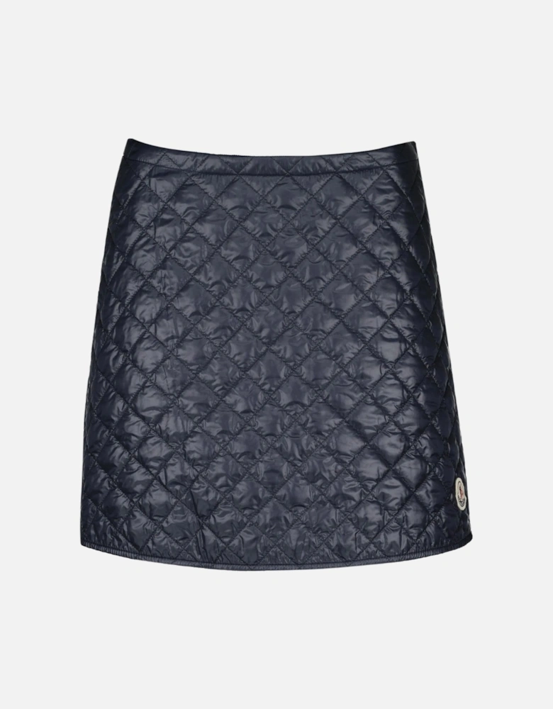 Womens Quilted Skirt Navy
