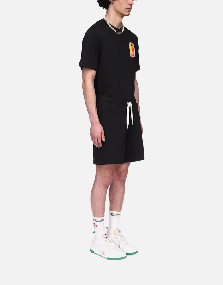 Mens Shorts Gradient Arch Logo Gym Shorts Black