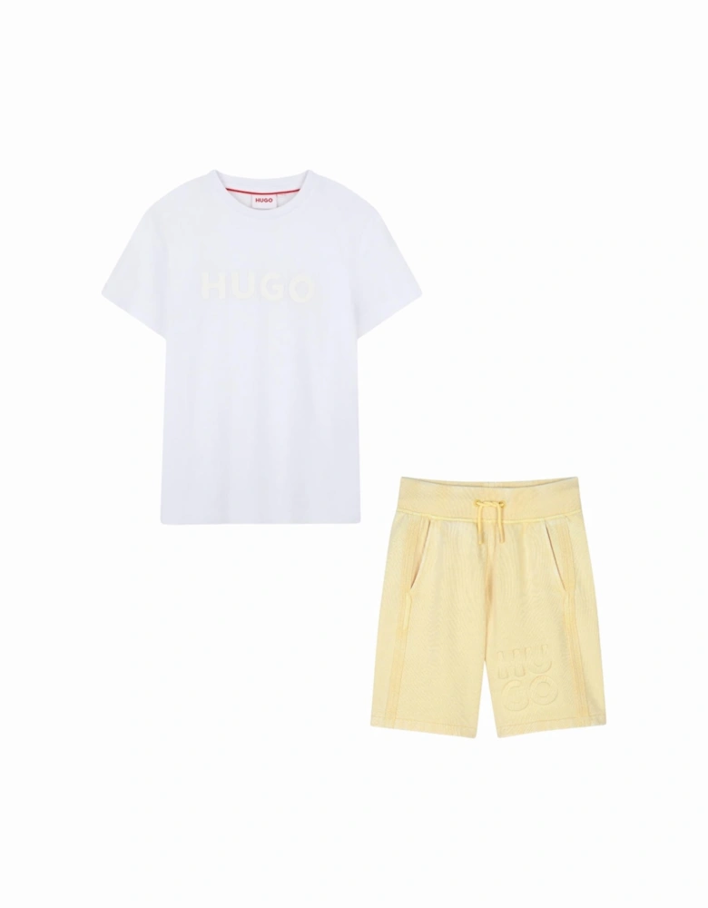 HUGO JERSEY SHORT & TEE SET YELLOW