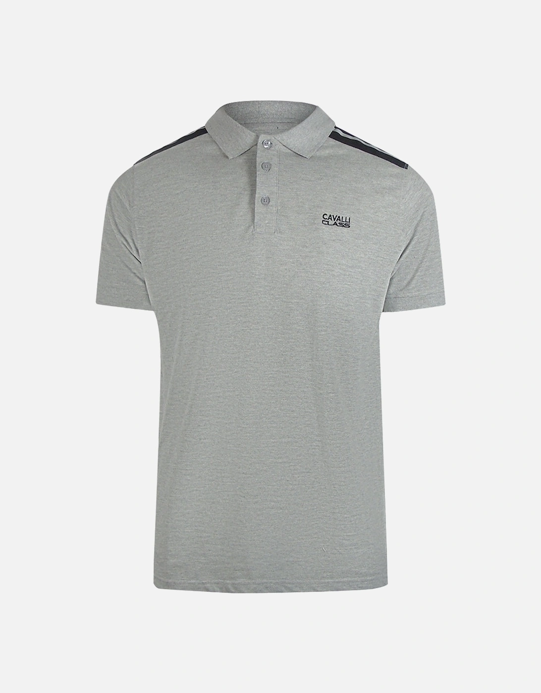 Cavalli Class Taped Shoulders Grey Polo Shirt, 3 of 2