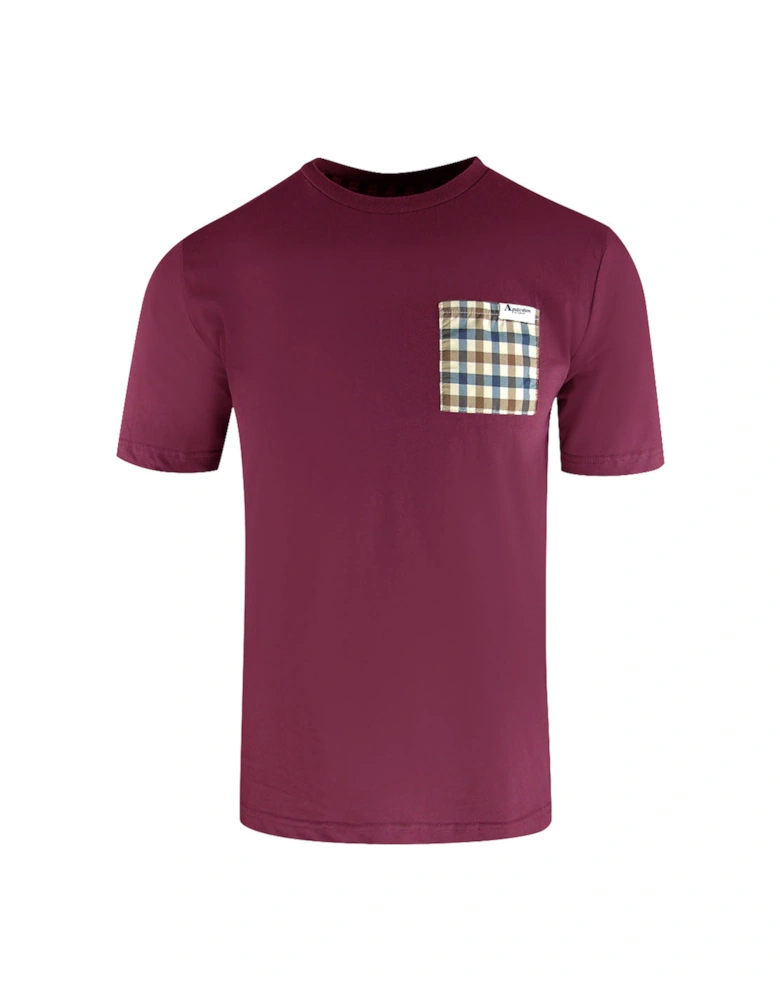 Active Check Pocket Burgundy T-Shirt