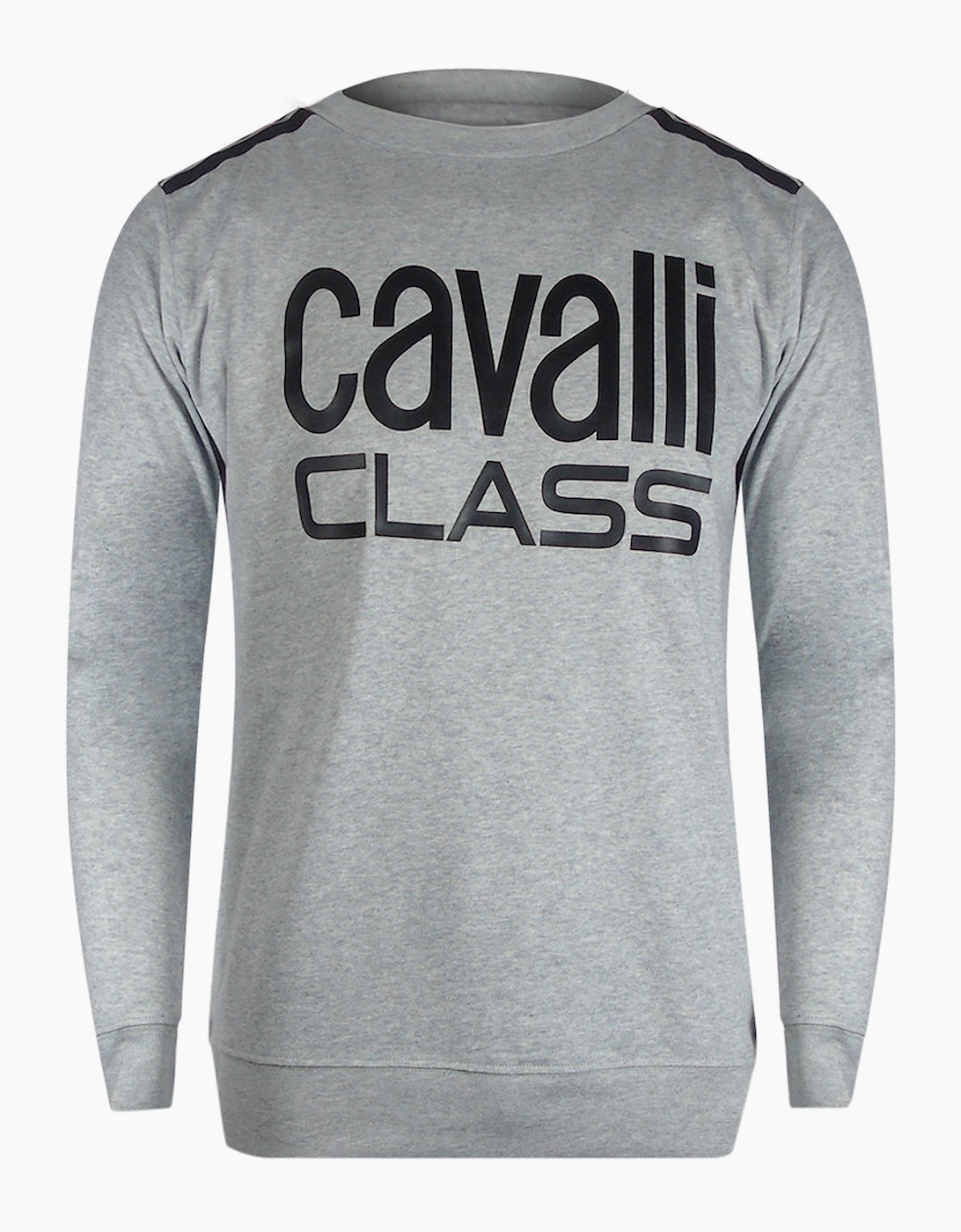 Roberto Cavalli Men's Grey Cavalli Class Taped Shoulders Sweatshirt - Size: 44