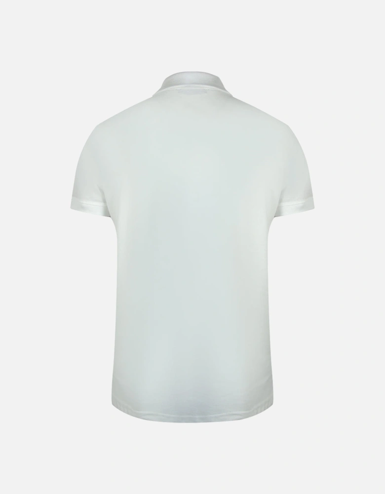 Cavalli Class Vibrant Floral Logo Off White Polo Shirt