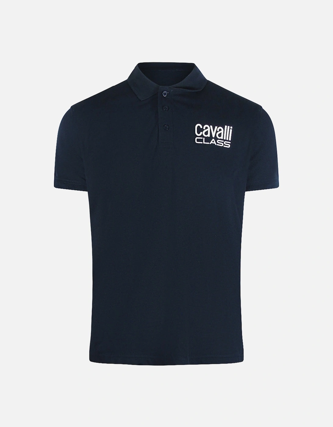 Cavalli Class Bold Logo Navy Blue Polo Shirt, 2 of 1