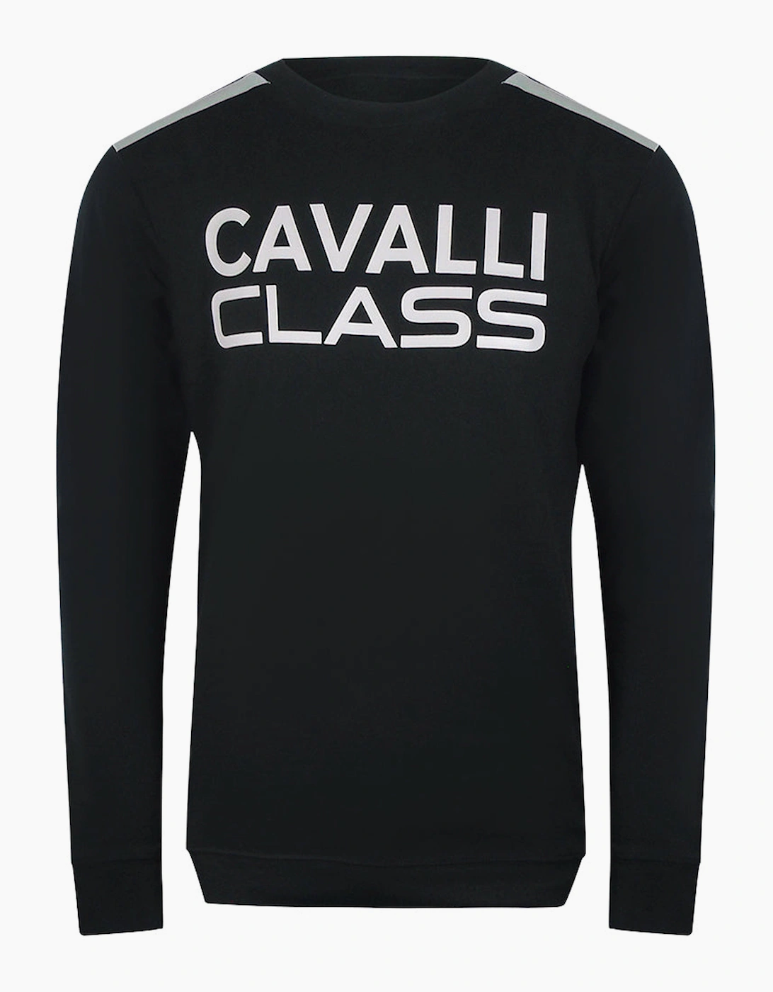 Roberto Cavalli Men's Black Cavalli Class Taped Shoulders Sweatshirt - Size: 44