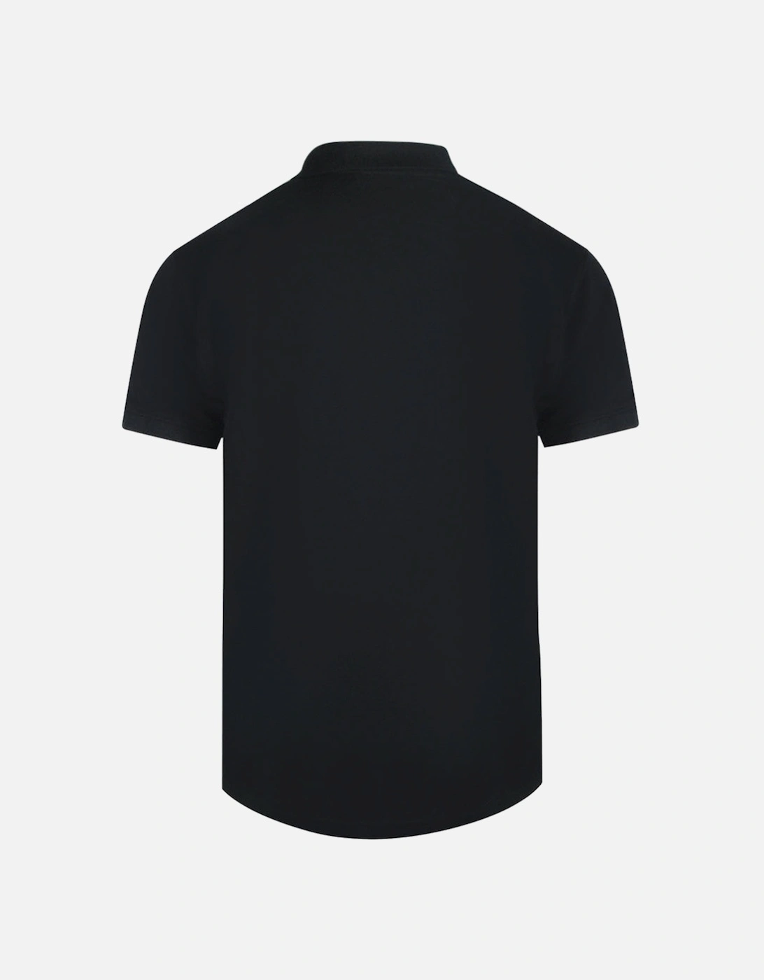 Cavalli Class Vibrant Floral Logo Black Polo Shirt