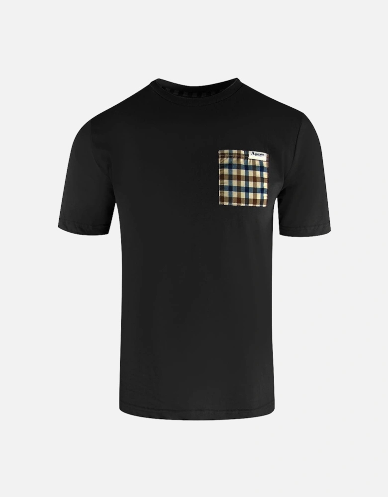 Active Check Pocket Black T-Shirt