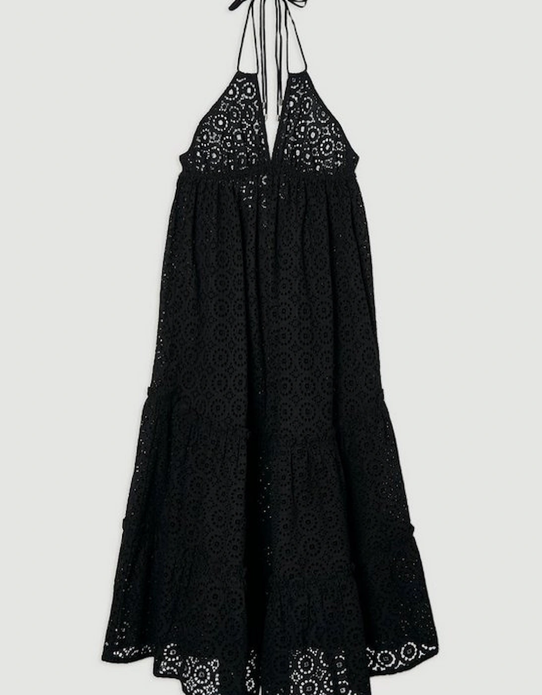 Tiered Broderie Maxi Beach Dress